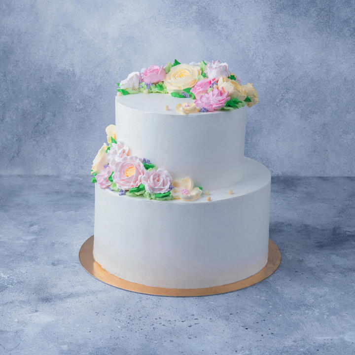 Свадебный двухъярусный торт 4,5 кг.